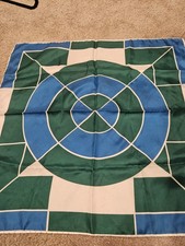 Vintage Vera Neumann bold geometric scarf in blue and green