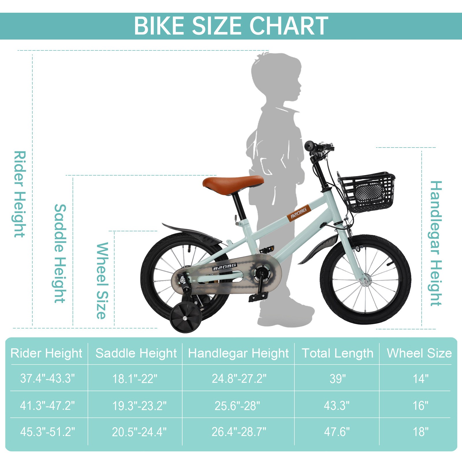 🚲14"/16"/18" Children Bicycle Toddlers Bike w/ Training W