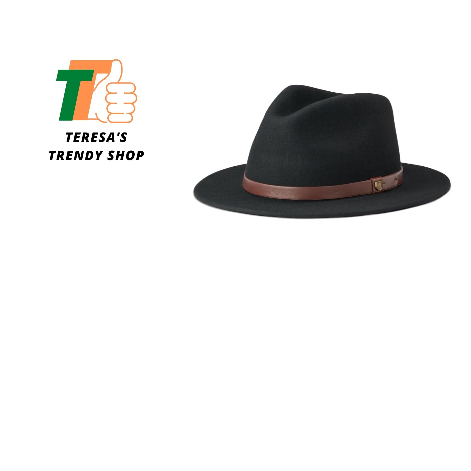 Vintage-Inspired Brown Leather Messer Fedora Hat  -image