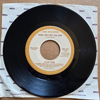 ELTON JOHN Mama Can't Buy Your Love/Three Way Love Affair 45 7'' Record Vinyl