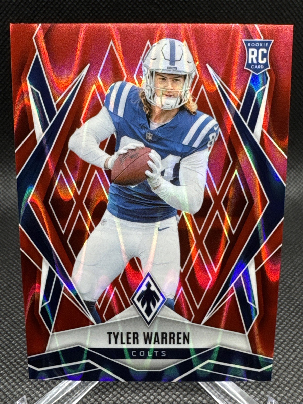 Tyler Warren 2025 Panini Phoenix RC Red Seismic /99 Rookie #185 Colts