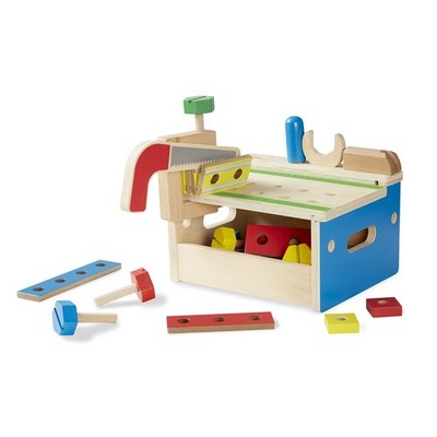 Melissa & Doug Hammer and Saw Tool Bench - Wooden Building Set (32 pcs Toy