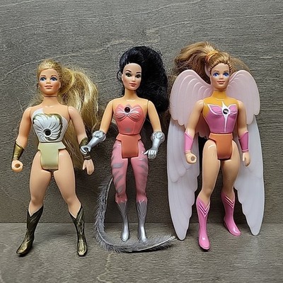 Lot of 3 1980's She-Ra Princess of Power MOTU Action Figures Dolls Wings Catra