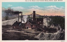 Joplin MO 1920s Mining Mine in Tri-State District - Missouri Postcard E41