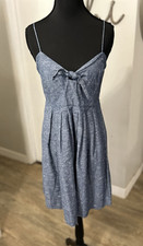 Madewell Chambray Tie-Front Cutout Cami Dress Women’s Mini Smocked Blue Size 4