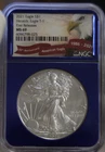 2021 US Silver Eagle $1 NGC MS69 Type 1 1st Releases MS69 Blue Core