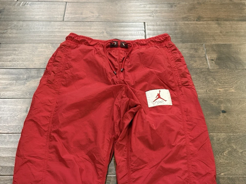 Jordan Mens Red Wings of Flight Drawstring Joggers Windbreaker Pants Size S - Image 4 of 4