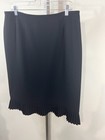 JONES STUDIO Women’s Size 14 Pencil Skirt Pleated Hem Solid Black Lined Career — photo 4
