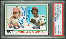 1978 Topps #202 Jim Rice George Foster Dual Auto PSA DNA AUTH Red Sox Reds