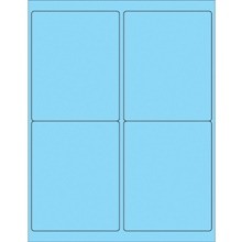 4 x 5" Fluorescent Pastel Blue Rectangle Laser Labels-4 per Sheet-400 per Case