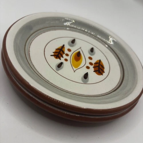 Vintage Stangl Pottery Amber-Glo 2 Small Plates 5" Mid Century Modern Dishware