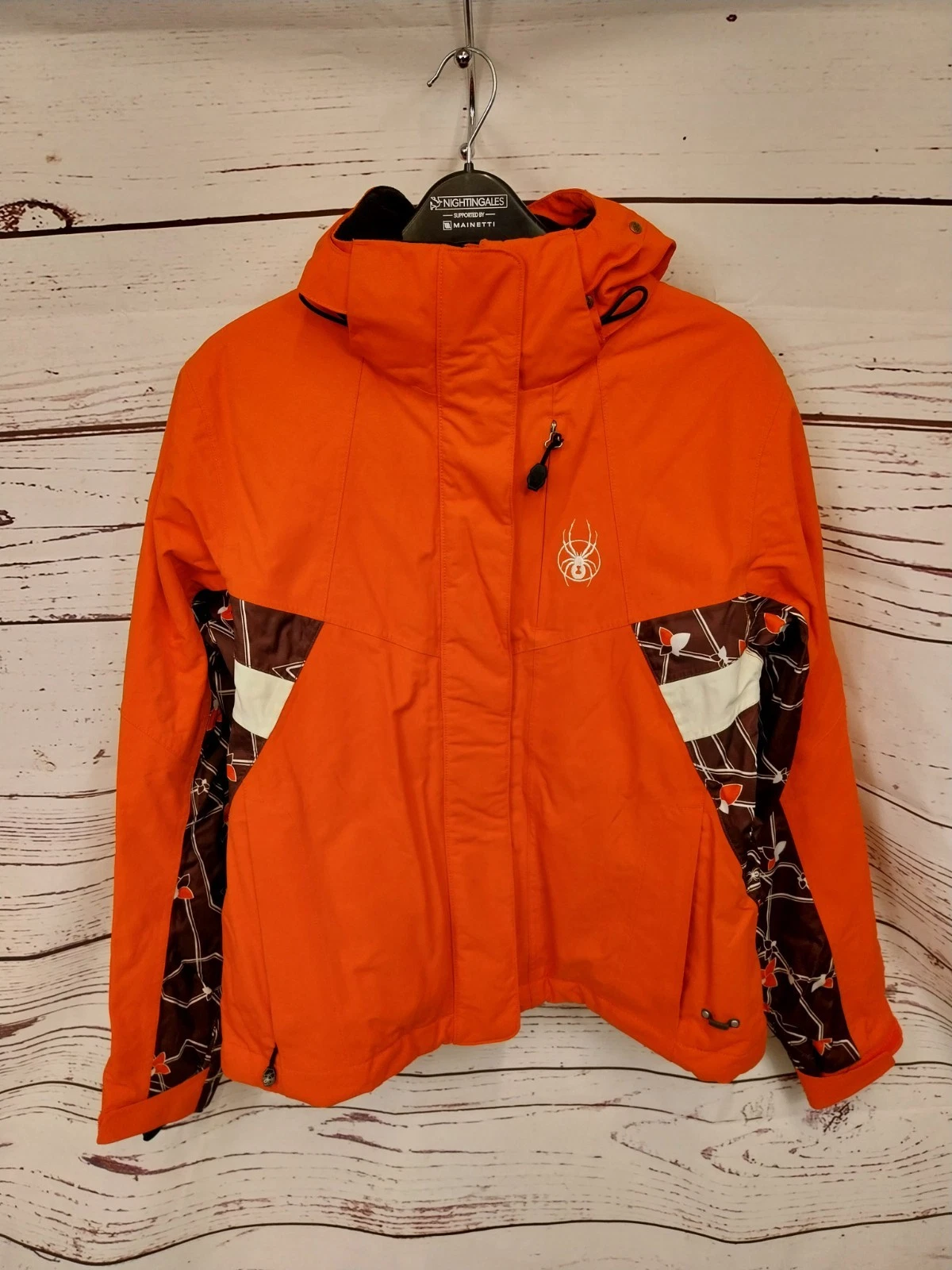 Spyder Kismet Winter Ski/Snow Hooded Jacket - Orange - Women's UK Size 10