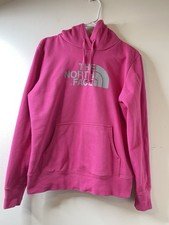 The North Face Women's Pink Hoodie Sweater Pullover Size M Long Sleeve Logo