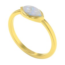 Dainty Gemstone Marquise Ring for Women   925 Sterling Silver 18K Gold Pla