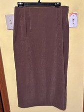 BRIGGS NEW YORK WOMENS WITH SLIT SKIRT SIZE 12 BROWN
