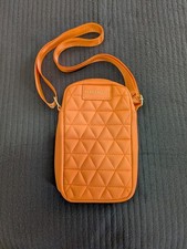 Perry Ellis Womens Orange Crossbody Bag with Adjustable Strap and Zip Closure UK