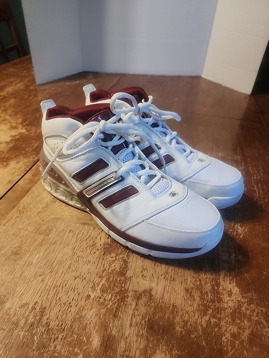 Adidas Mens Bounce Artillery II Sneakers 657001 White Red Size 9.5 Vintage  EUC
