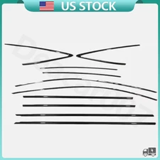 10x Window Molding Strips Trim Accessories Stainless Black Fits AUDI A7 S7 12-18