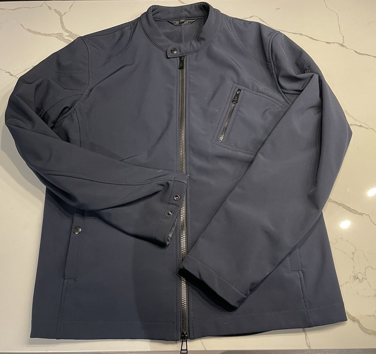 BELSTAFF Jacket Parkham Motorcycle V Racer Soft shell Mens Sz 54 blue Technical