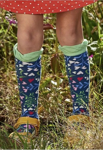 Matilda Jane Girls Size Medium M Change Of Pace Socks 9-13 New In Bag Blue Heart - Picture 3 of 3