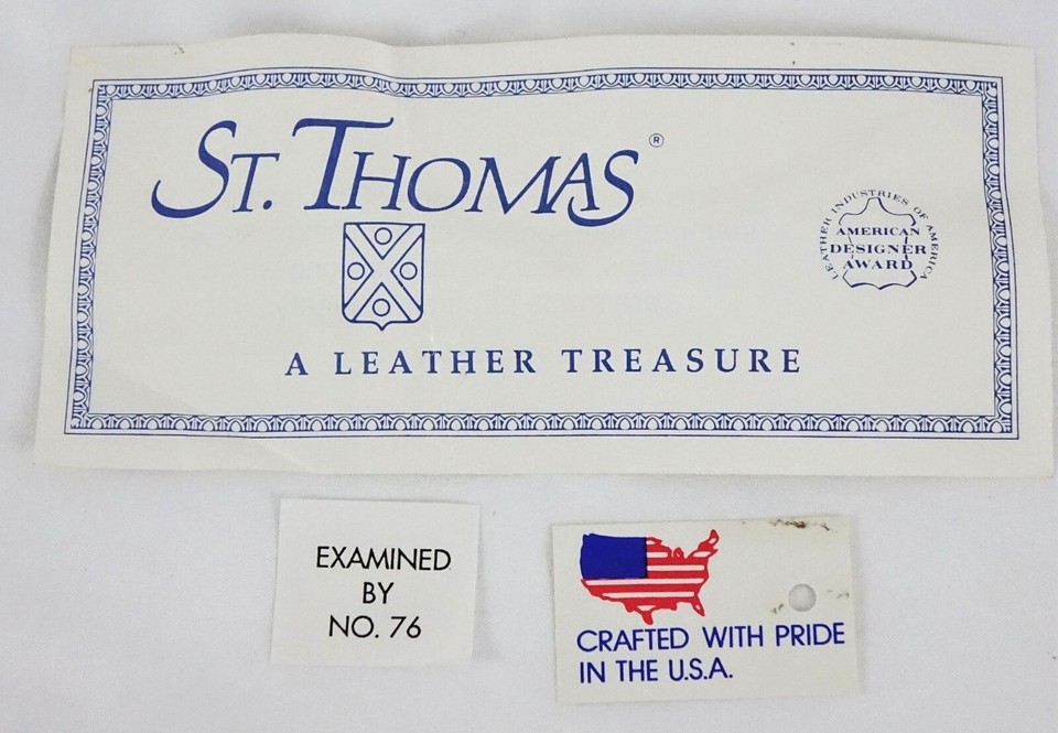 Vintage St Thomas Wallet Black Pebbled Leather Genuine Cowhide Womens