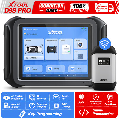 XTOOL USED D9S PRO WIFI Full Systems Diagnostic E/CU Coding Scanner DOIP CAN FD