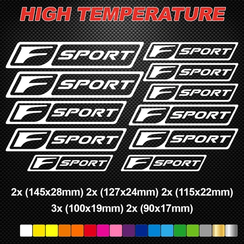FITS F Sport HI-TEMP PREMIUM BRAKE CALIPER DECALSTICKERS CAST VINYL Lexus