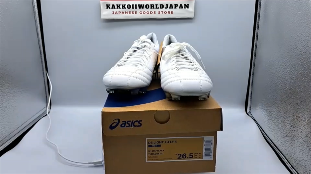マ*リ様 ASICS DSLIGHT XFLY-4 white and gold ASICS DS Light X-FLY 4 Soccer Football Cleats 22AW 1101A006