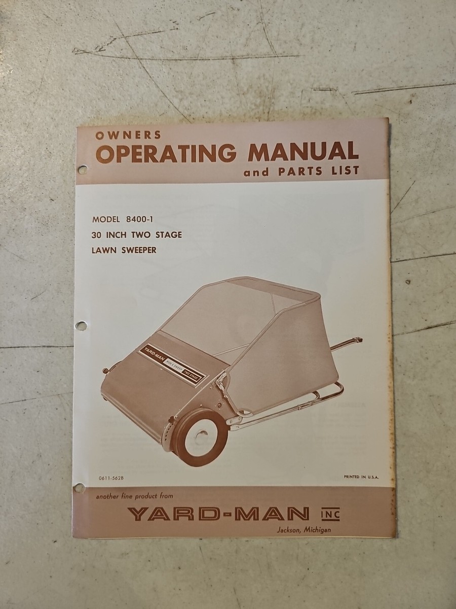 Vintage Yard Man Operating Manual & Parts List. 8400-1 Lawn