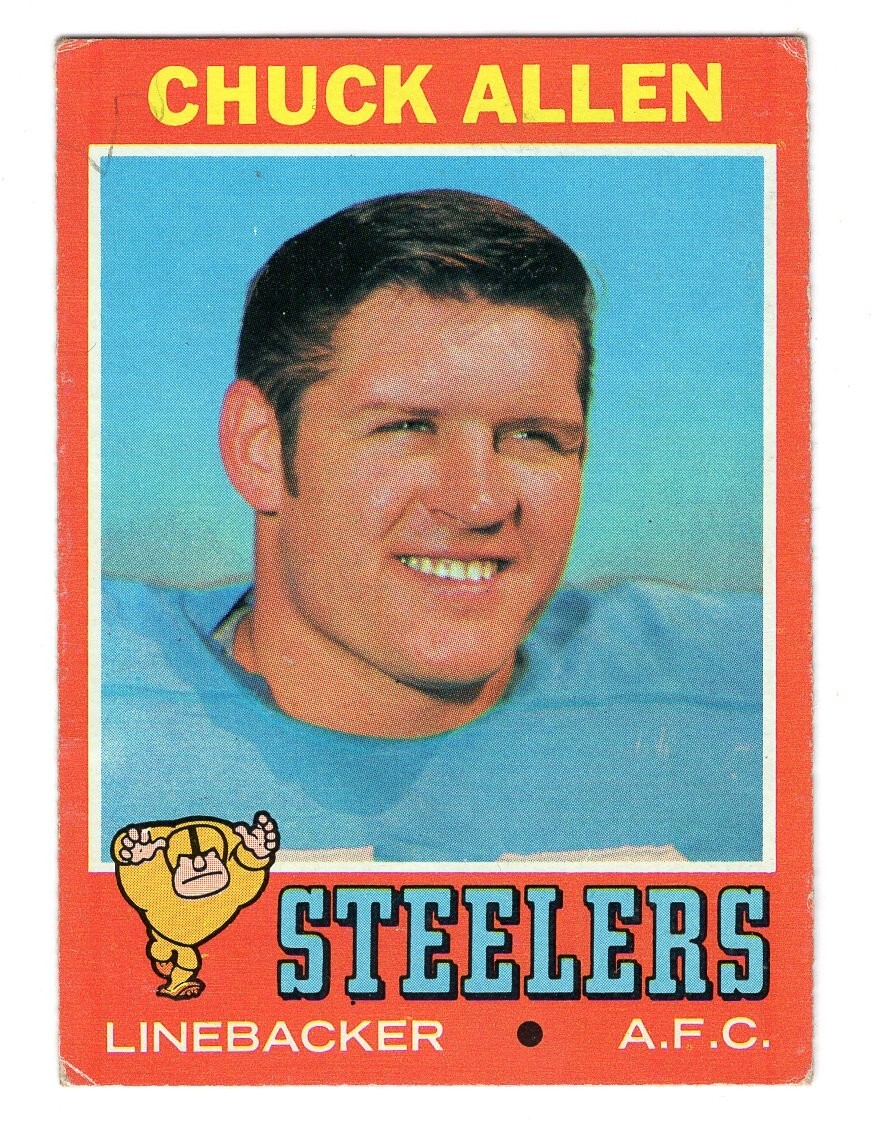 1971 Topps #6 Chuck Allen Pittsburgh Steelers Football Card EX