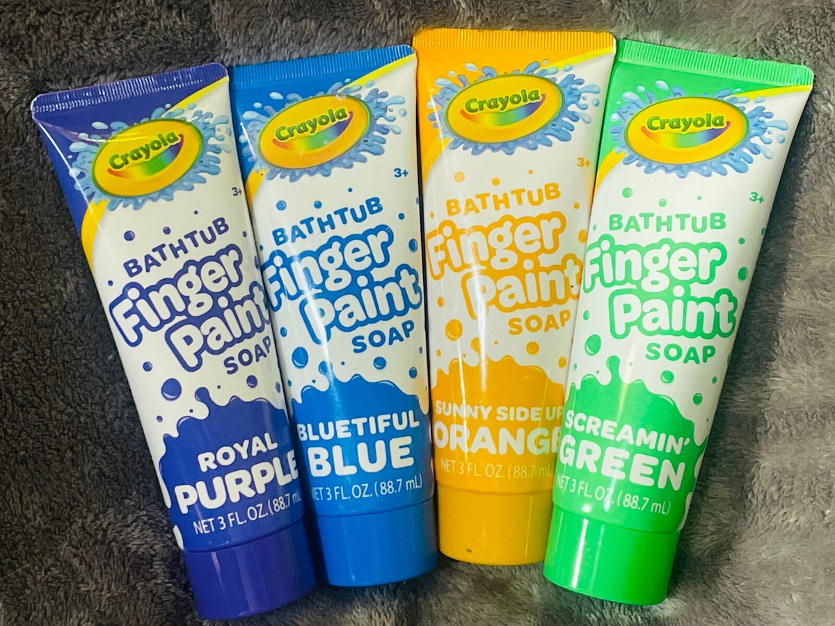 Crayola Bathtub Finger Paint Soap Green, Blue, Orange  Purple