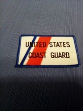 US Coast Guard with Racing Stripe Rectangle Patch - Made in the USA