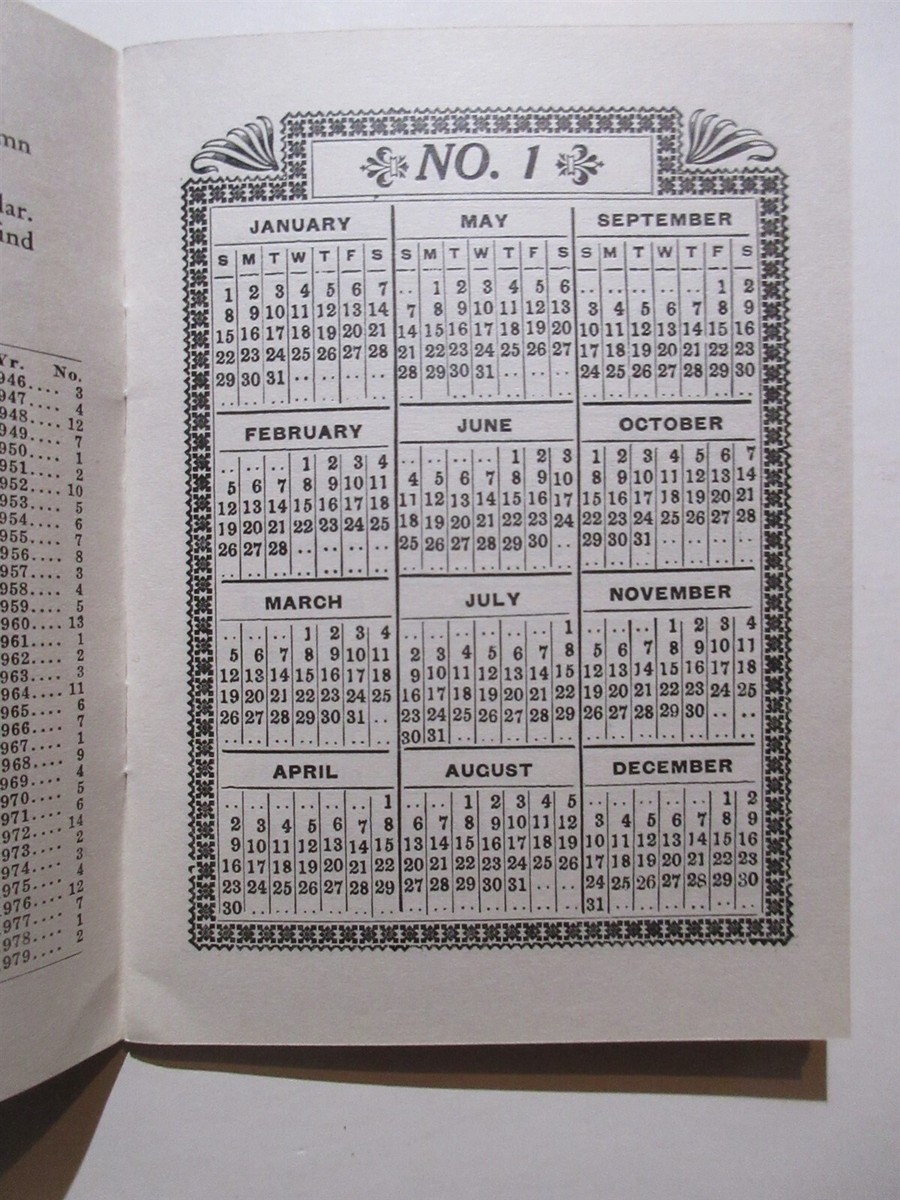 A 200 Year Calendar 1776 - 1979 by Benjamin S. Richmond | eBay