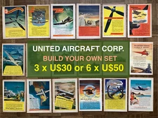 United Aircraft Corporation (1940s) Vintage Little Ads - Written in spanish x 6