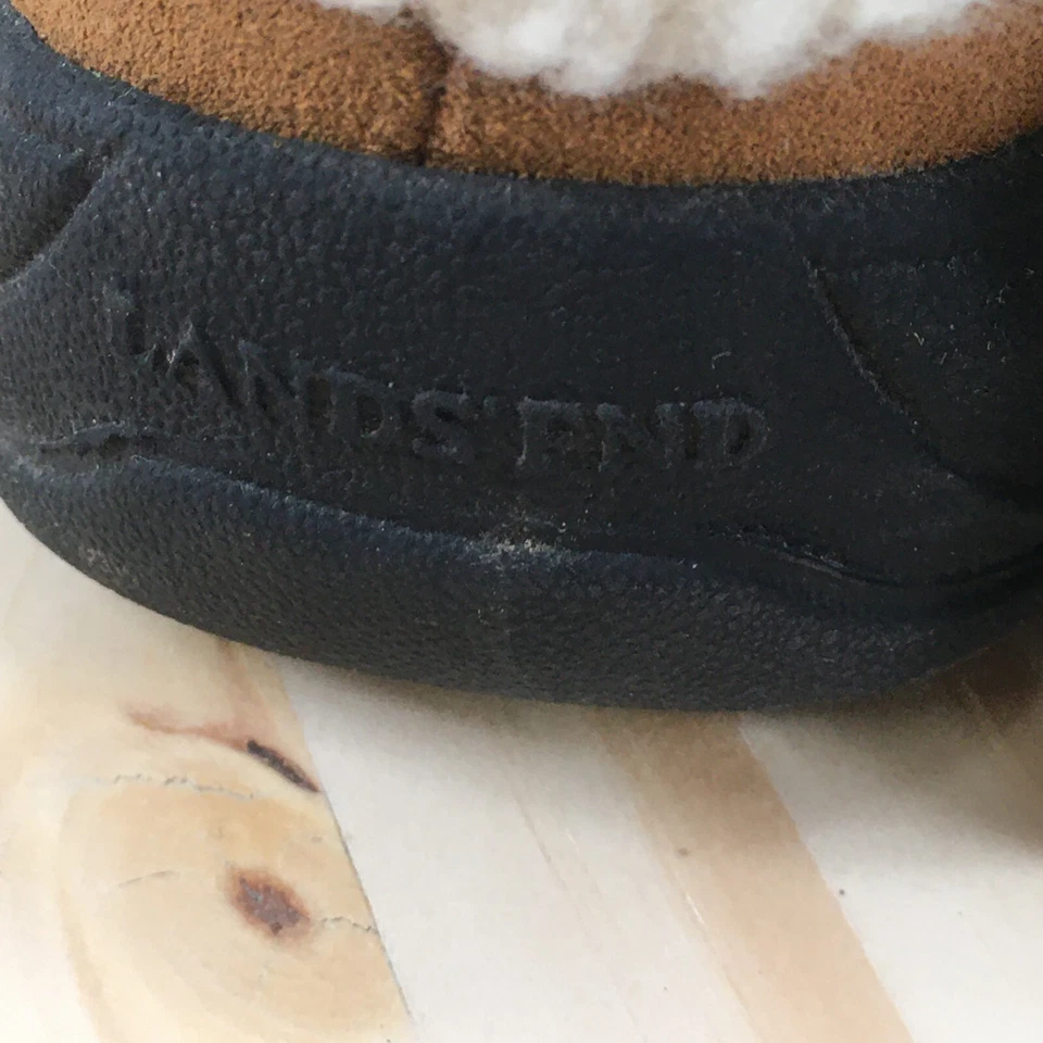 Zapatos Lands End para mujer 7 B informales sin cordones forrados zuecos de mula marrón gamuza cuero Foto 4 de 4