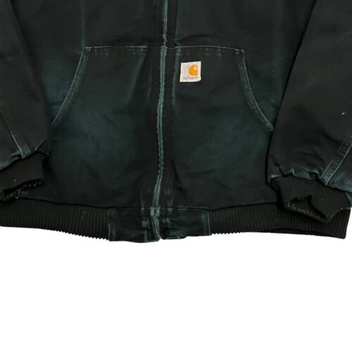 Giacca Carhartt Active vintage J140 nera foderata trapuntata uomo XL made in USA - Foto 3 di 20