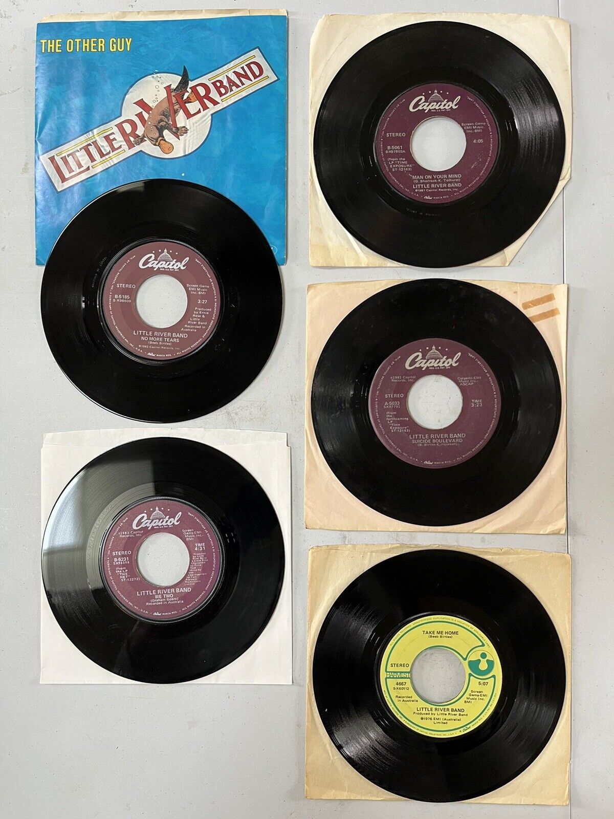 Lot of (5) Little River Band 45 RPM Records