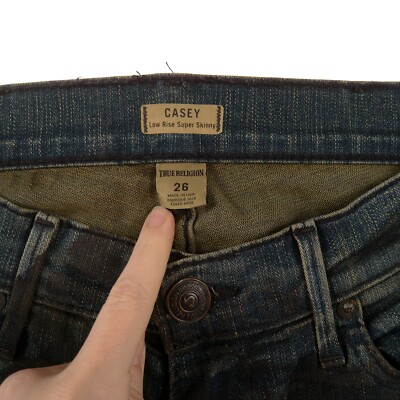 True Religion Casey Low Rise Super Skinny Blue Jeans Womens 26