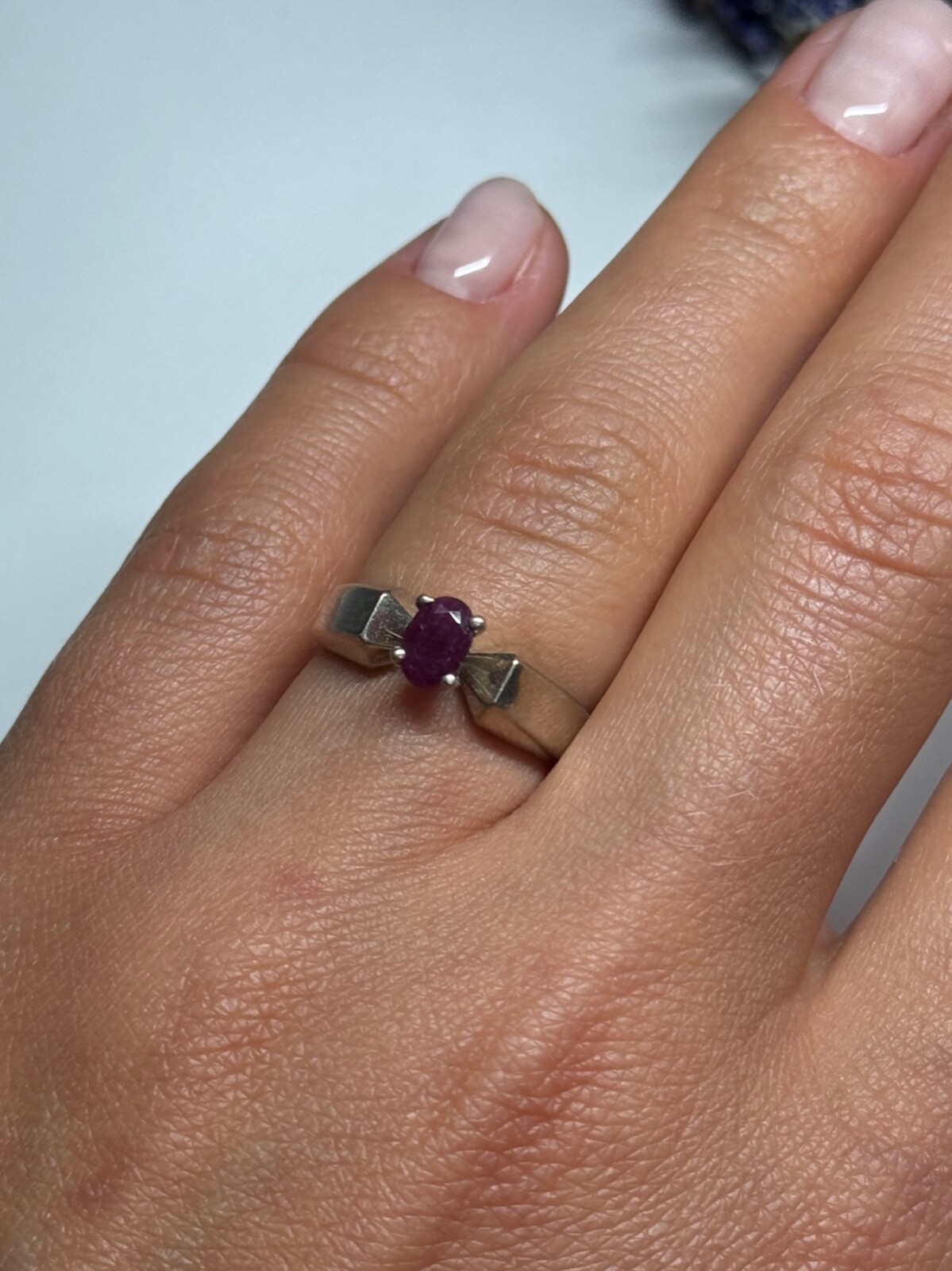 925 Sterling Silver Ruby Ring Size 6 - image 7