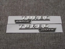 1pair/Chrome TURBO 4MATIC Letters Fender Emblem Badge Emblems for Mercedes Benz