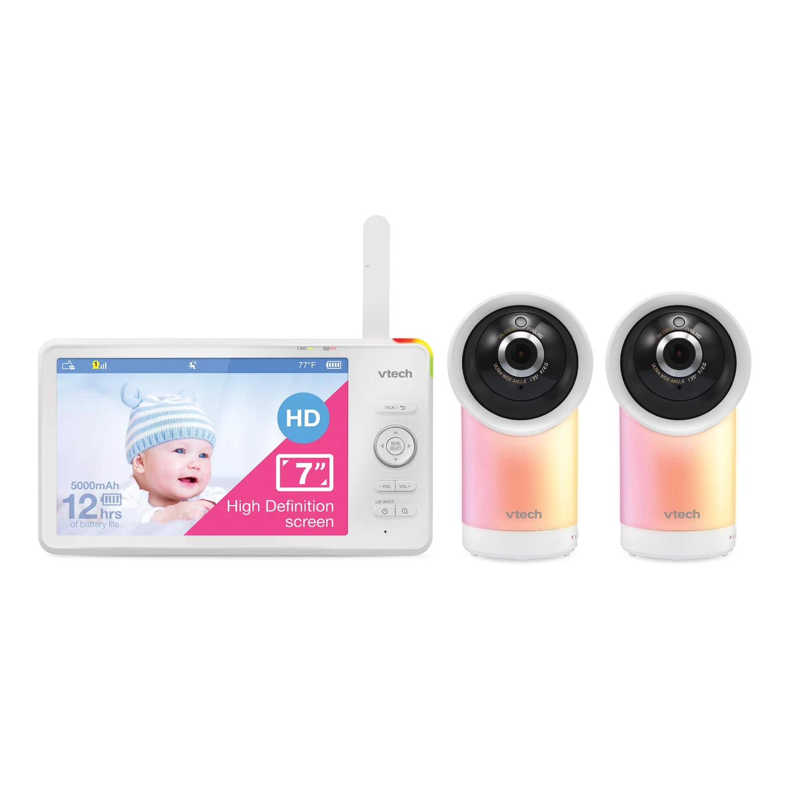NEW VTech RM7766-2HD 2 Camera 1080p Wifi Remote Access Baby Monitor Pan & Tilt
Opens in a new window