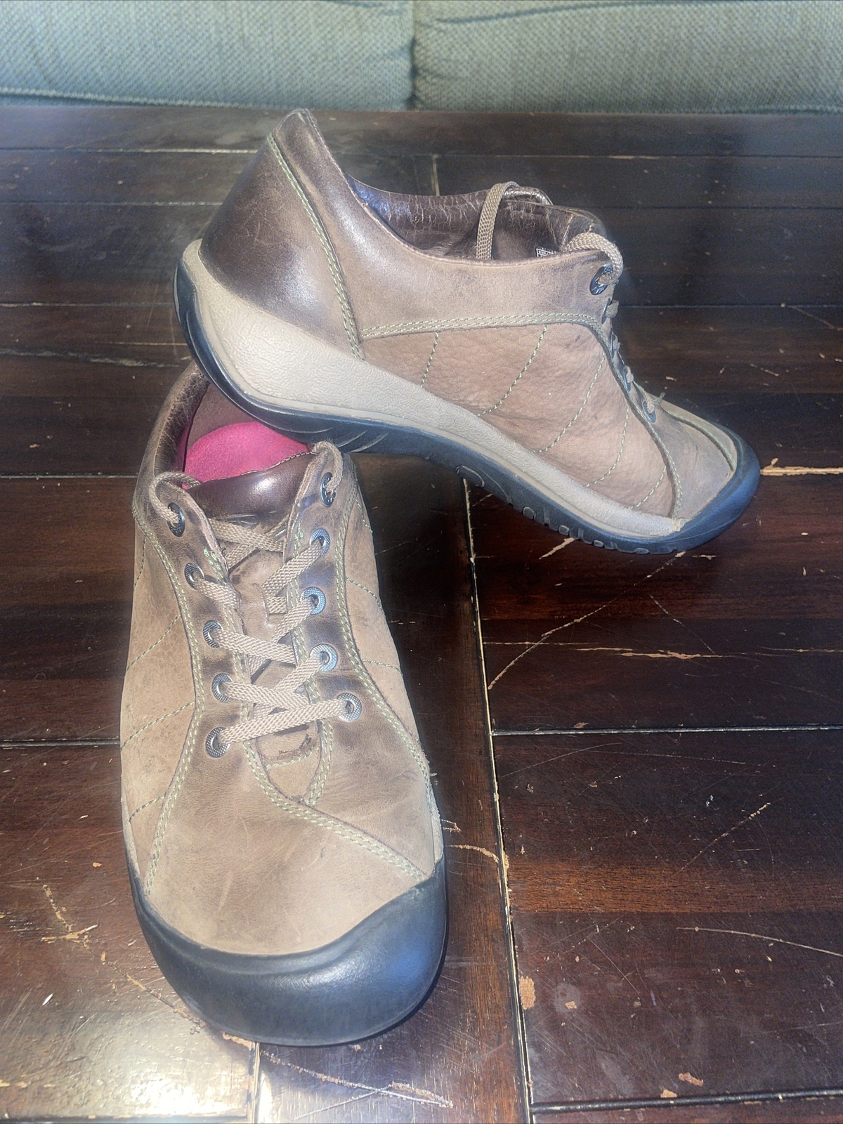 Scarpe sneakers da trekking Keen donna TXS 0613 in pelle nabuk marrone taglia 10