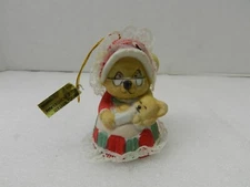 Jasco Caring Critter Chimers Bisque Porcelain Mamma Mouse Holiday Christmas Bell