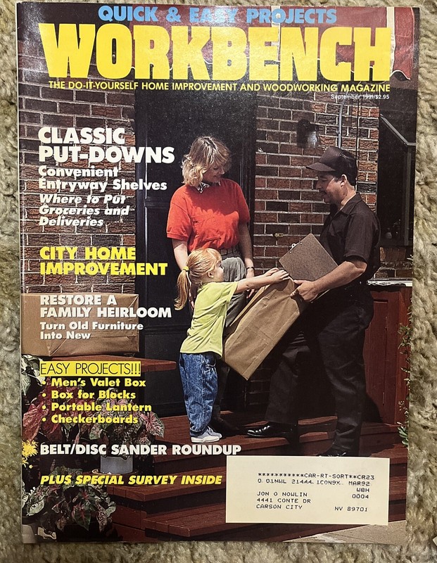 Workbench Magazine Carpentry Woodwork Plans Sep 1991 Vintage Magazine With Ads