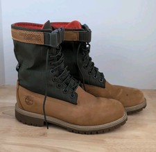 Timberland Gaitor Kids Boots 03885 NH Tan Green Lace Up Buckle Size 5.5 Boys