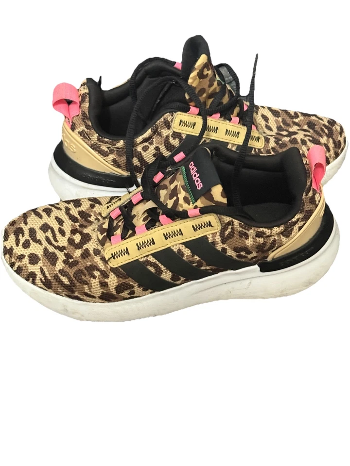 Talla 4 - Niños Adidas Racer Tr21 Cheetah Zapatos para Correr Leopardo Estampado Animal Foto 4 de 4