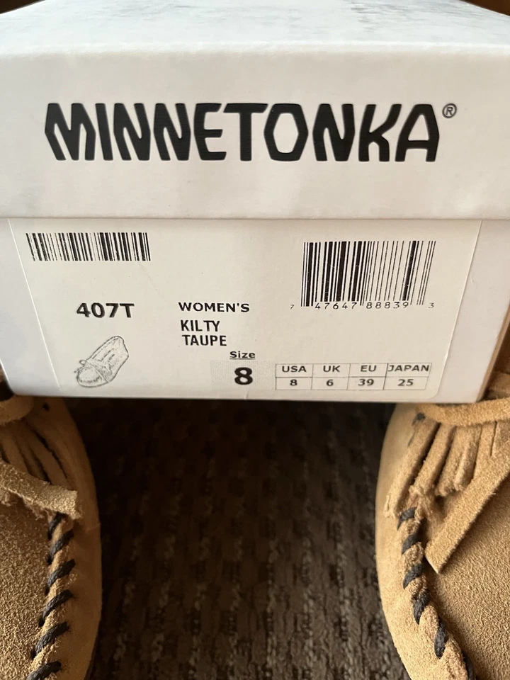 Mocasines sin cordones Minnetonka KILTY MOCASINES para mujer talla 8 gamuza cuero suela dura Foto 2 de 4