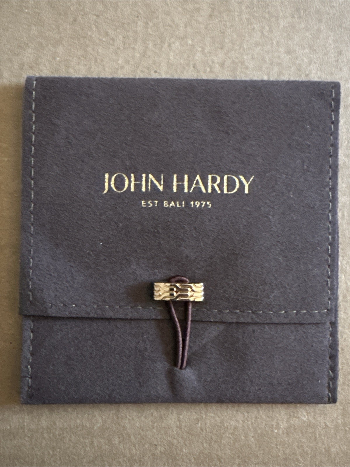 John Hardy Jewelry Small Dust Storage Bag Pouch 4"x4" - Brown NEW