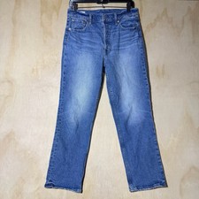 GAP Women s Cheeky Straight High Rise Jeans Size 30 10R Medium Wash Denim