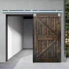Galvanized Steel Exterior Sliding Barn Door Hardware Kit, Heavy Duty Box Track